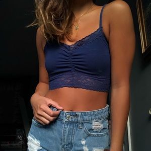 navy blue crop top